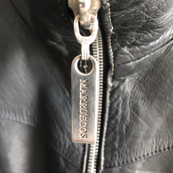 Marruecos Black Genuine Leather Jacket - Picture 5 of 8